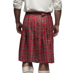 Škótsky kilt, červený s kožušinovým lemovaním